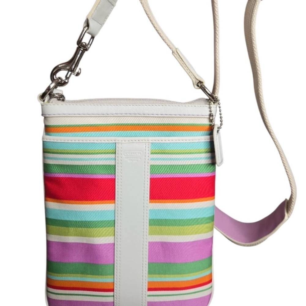 Coach Hampton Multicolor Stripe Crossbody Bag
